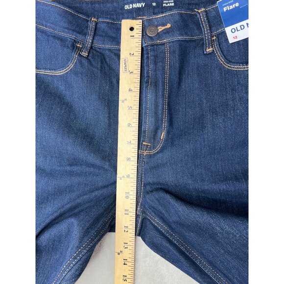 Old Navy Womens High-Rise Flare Jeans Size 12 Dark Wash - Picture 11 of 16